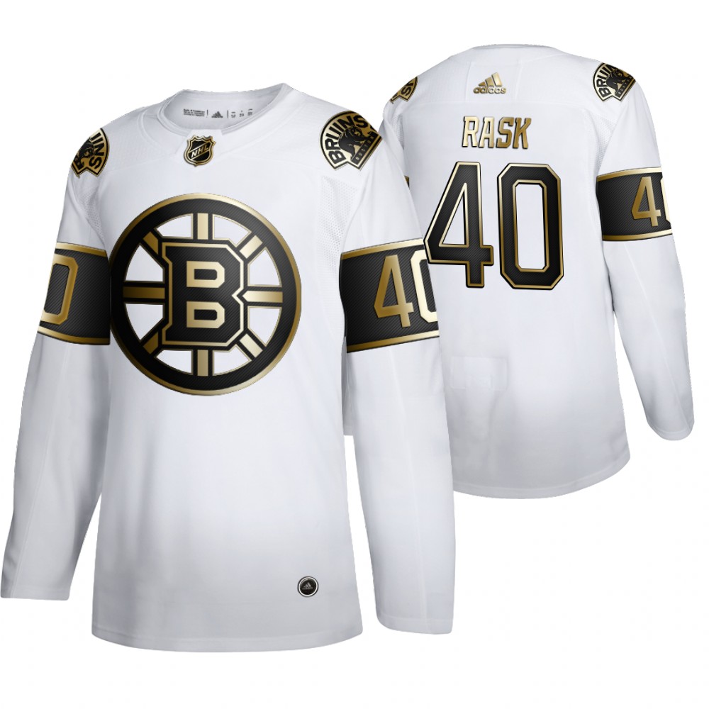 Men's Boston Bruins #40 Tuukka Rask 2020 White Golden Edition Stitched NHL Jersey